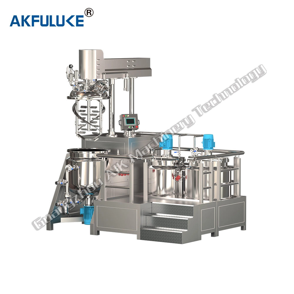 Akfuluke Hair Ointment Making Machine Cosmetics Body Cream/Cosmetic Cream/Skin Ointment Vacuum Emulsifying Mixing Machine