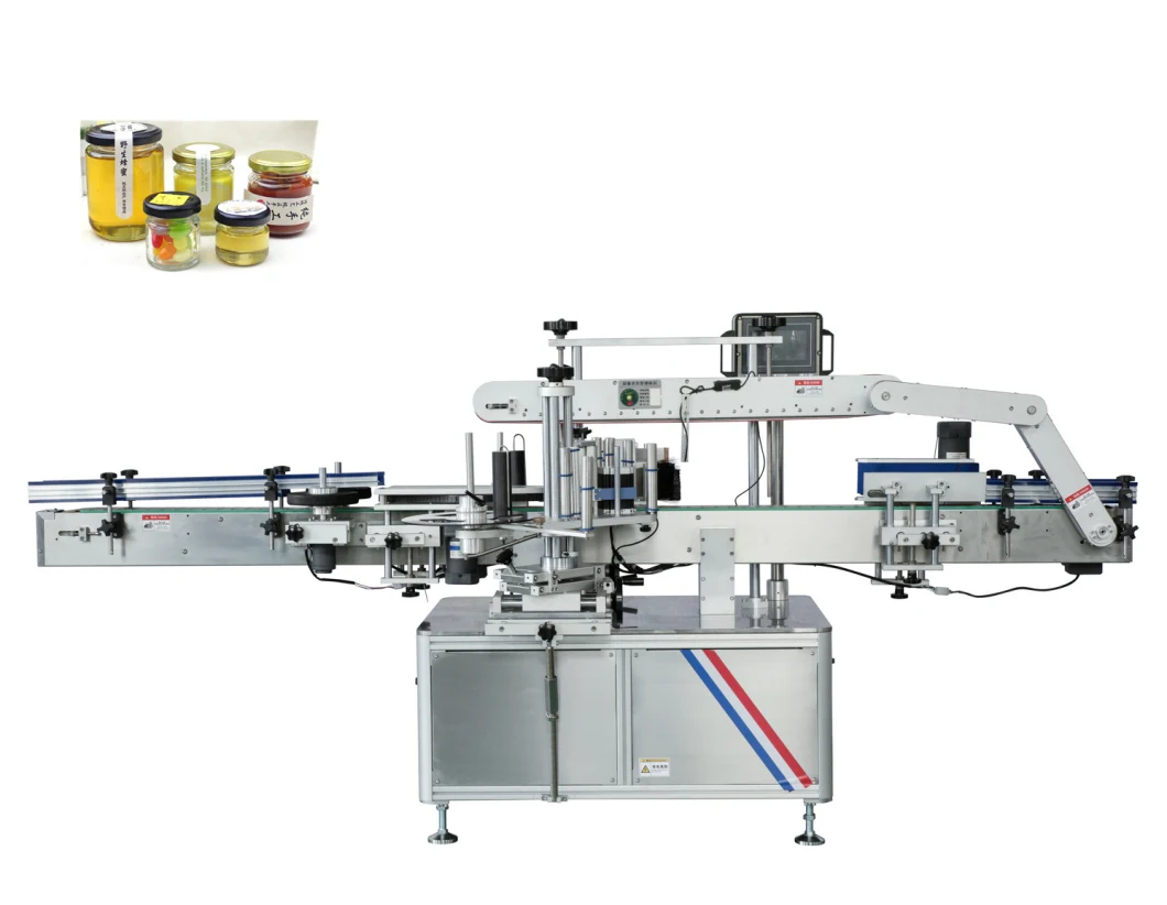 Automatic Sticker Round Square Bottle/Jar/Container Label Applicator Positioning Pet Glass Cosmetic/Syrup/Wine Cream/Water Vertical Printer Labeling Machine