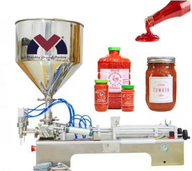 토마토 소스와 꿀 맛이 나는 반자동 유리병 주스 충전 기계