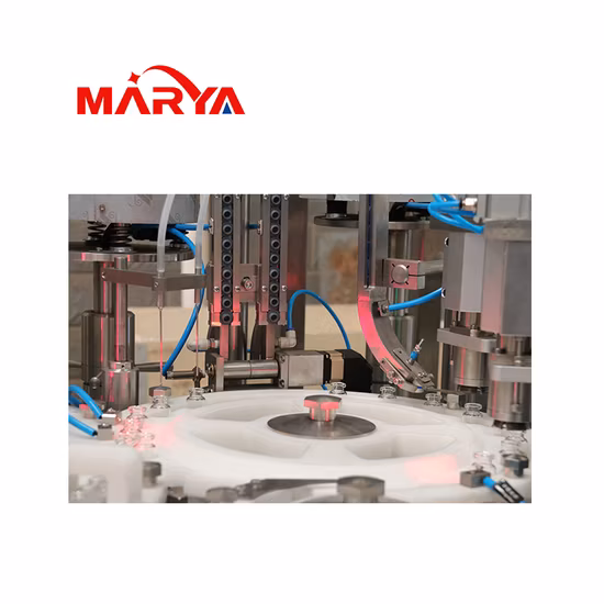 마개 기계를 갖춘 제약 무균 액체 충전 라인